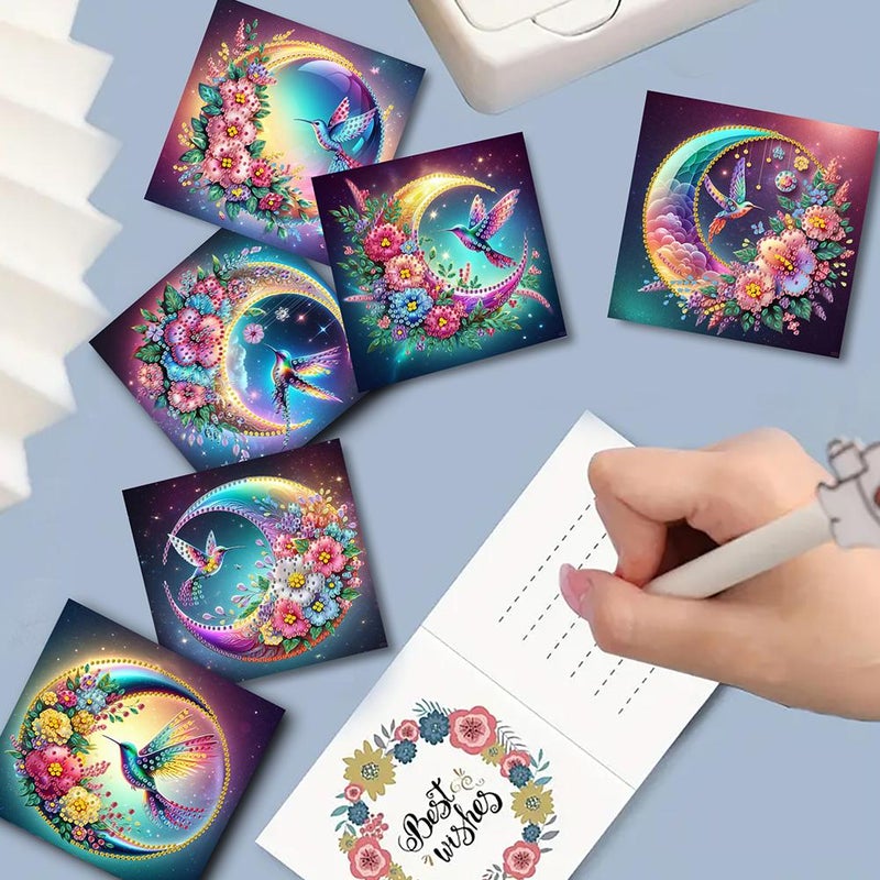 6 Pcs Diamond Art Christmas Greeting Cards - Handmade DIY Creative Kit for Stress Relief, Art Creation & Unique Gift, Relaxing Craft Activity for Family & Friends (Style E) - Image 2